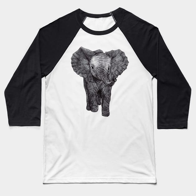 Baby elephant Baseball T-Shirt by mrnart27